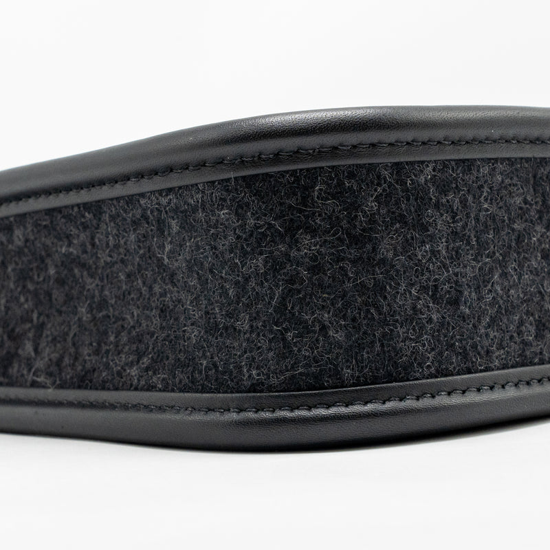 Hermes Mini Evelyne Feutre/Swift/Sangle Wool Graphite/Black SHW Stamp U