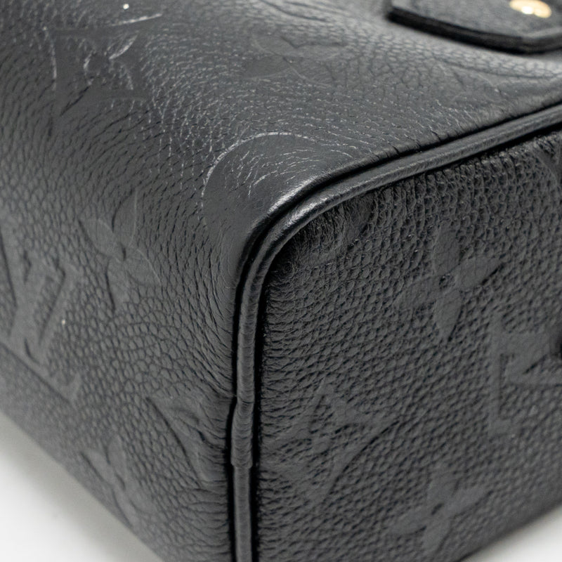 Louis Vuitton Nano Speedy Monogram Empreinte leather black GHW