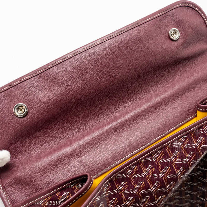 Goyard Saint Leger Backpack Goyardine Canvas Burgundy SHW