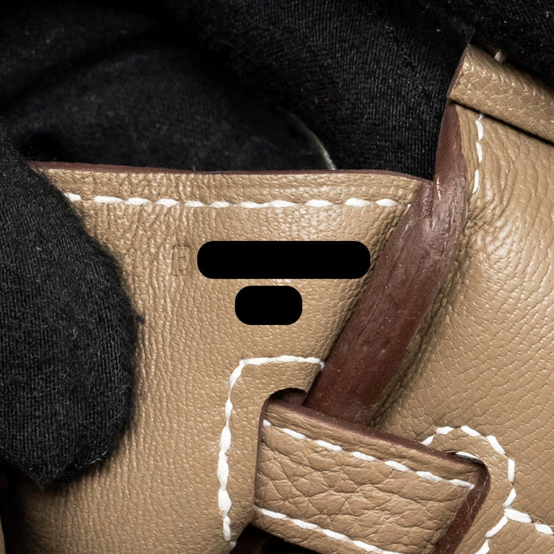 Hermes Birkin 25 togo etoupe GHW stamp B