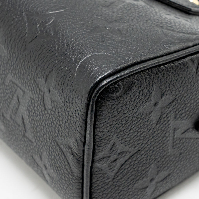 Louis Vuitton Nano Speedy Monogram Empreinte leather black GHW