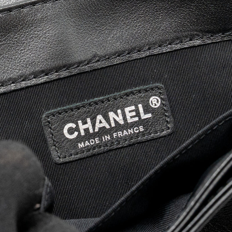 Chanel Multi Chain Boy Bag Calfskin/Tweed Black SHW