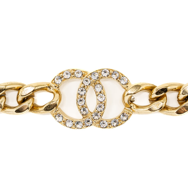 Chanel cc logo chain Chocker/ necklace crystal Gold Tone