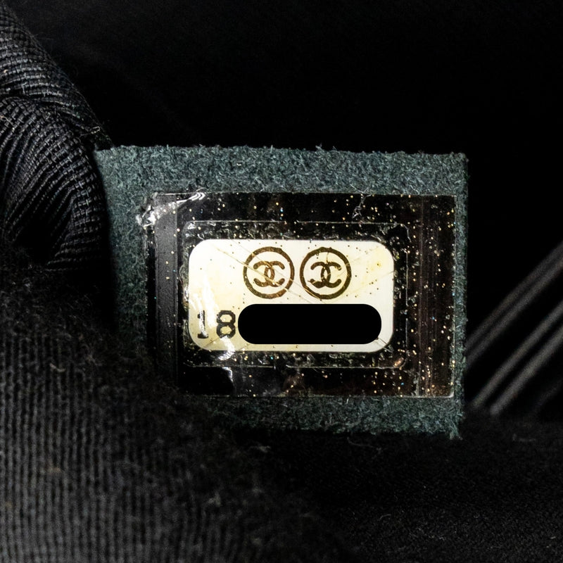 Chanel Multi Chain Boy Bag Calfskin/Tweed Black SHW