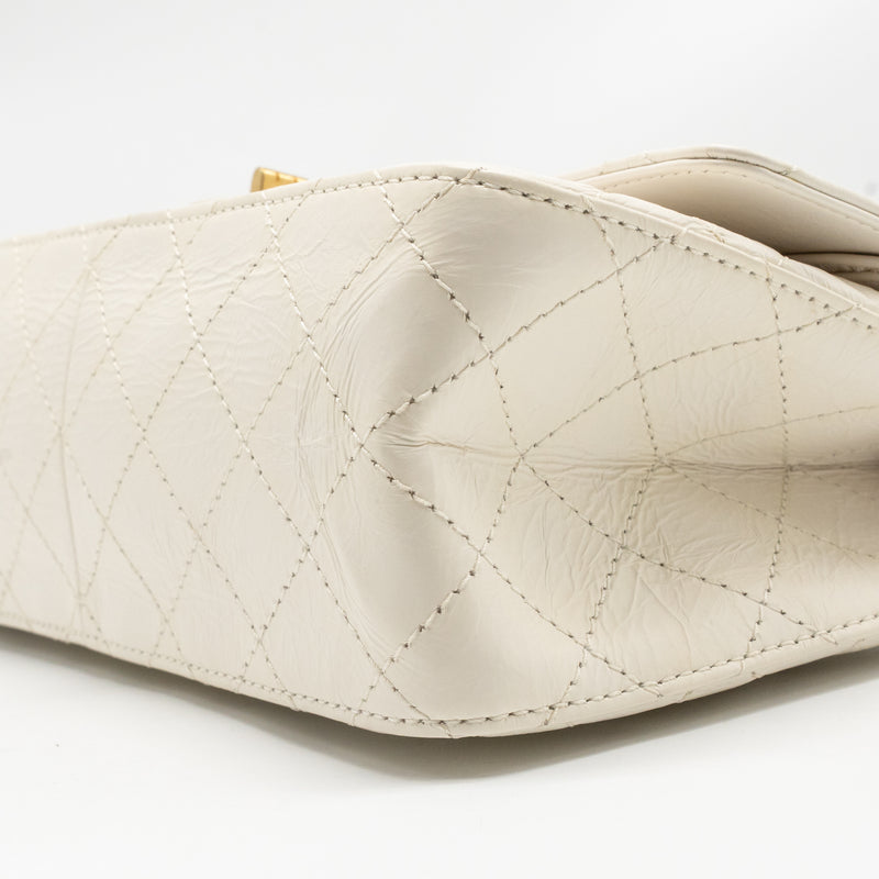 Chanel 2.55 226 Reissue Double Flap Bag Aged Calfskin White GHW