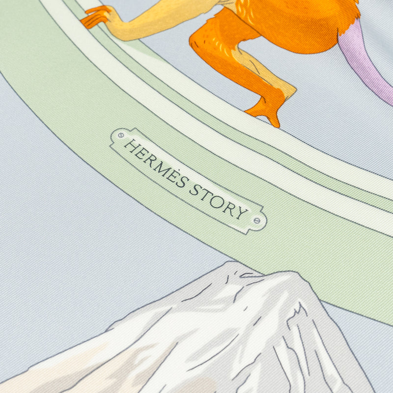 Hermes 90cm Silk Scarf Hermes Story Multicolour
