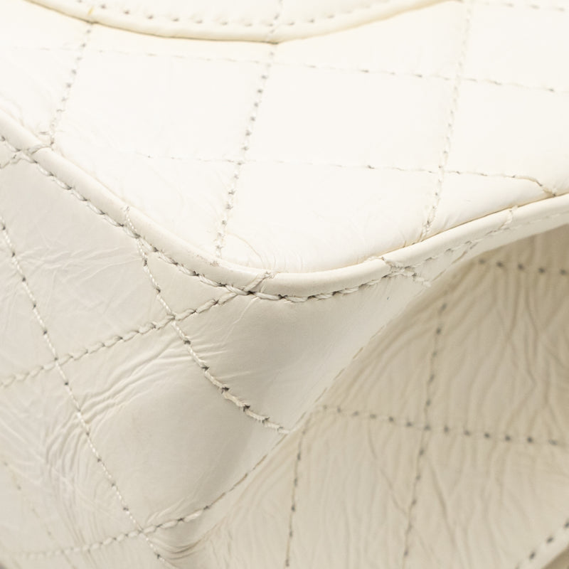 Chanel 2.55 226 Reissue Double Flap Bag Aged Calfskin White GHW