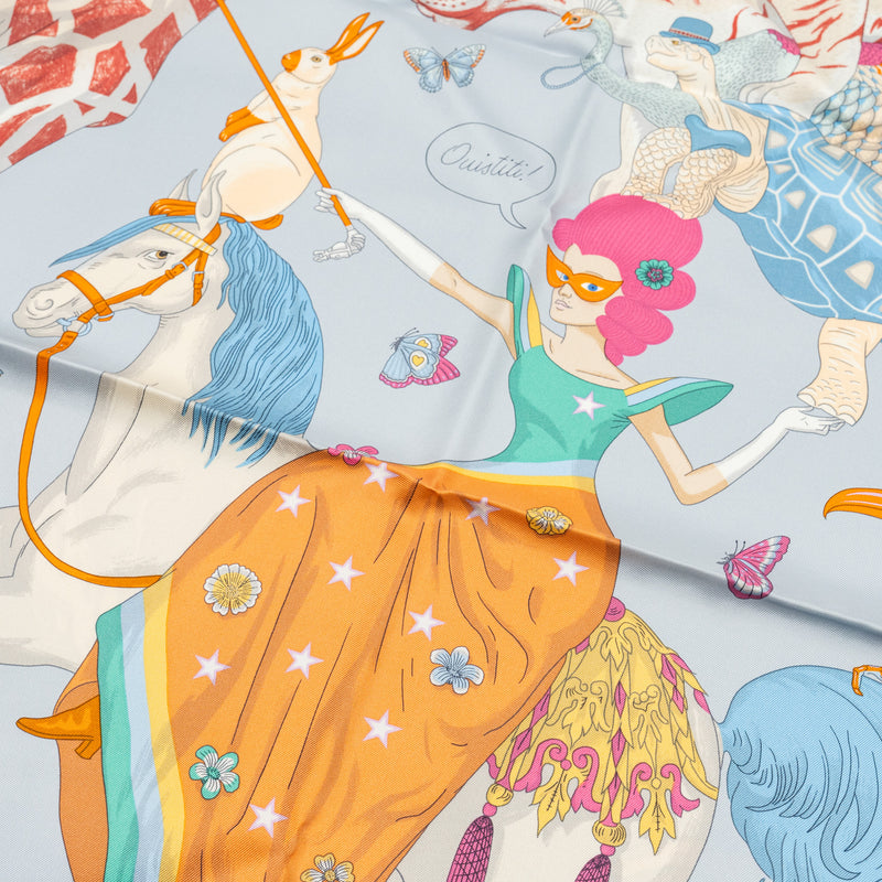 Hermes 90cm Silk Scarf Hermes Story Multicolour