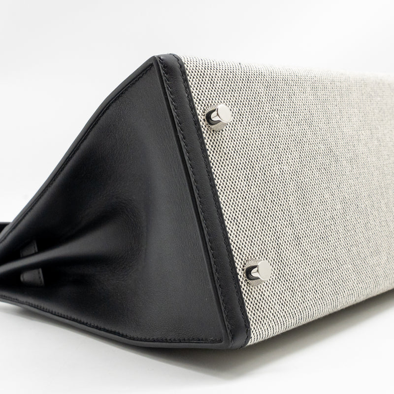 Hermes kelly 28 sellier toile H / swift ecru - black / black SHW stamp Z