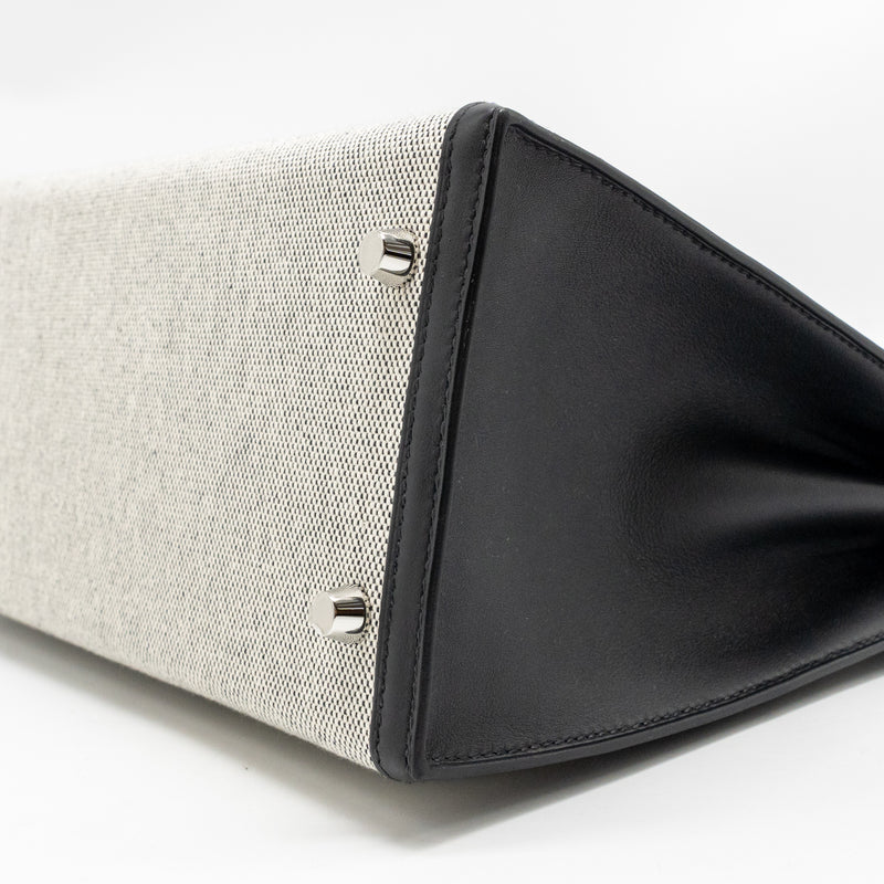 Hermes kelly 28 sellier toile H / swift ecru - black / black SHW stamp Z