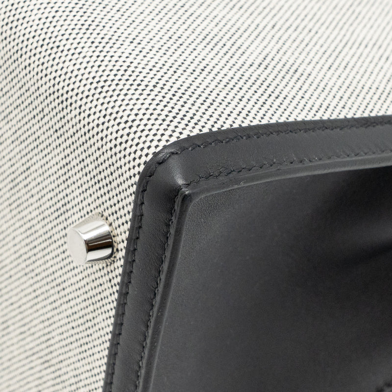 Hermes kelly 28 sellier toile H / swift ecru - black / black SHW stamp Z