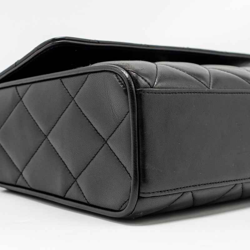 Chanel Vintage Quilted CC Flap Bag Lambskin Black GHW