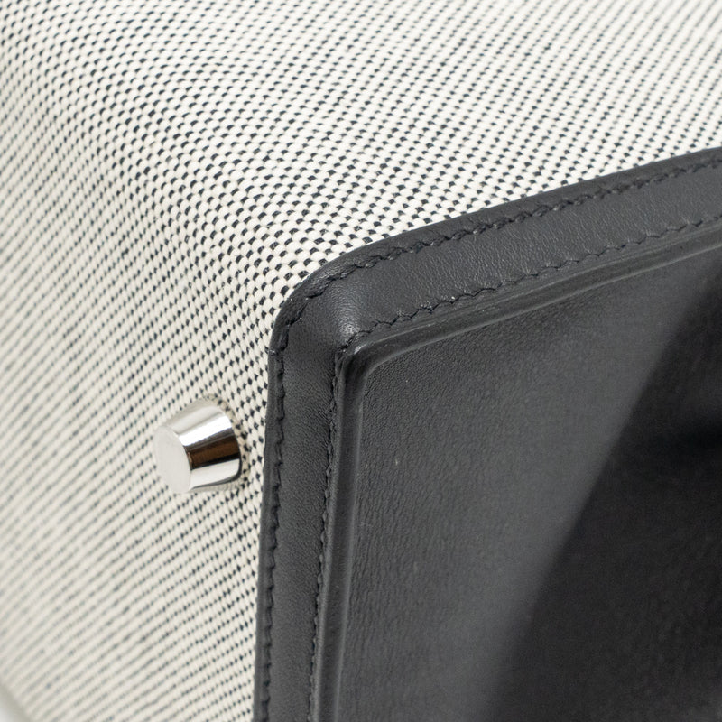 Hermes kelly 28 sellier toile H / swift ecru - black / black SHW stamp Z