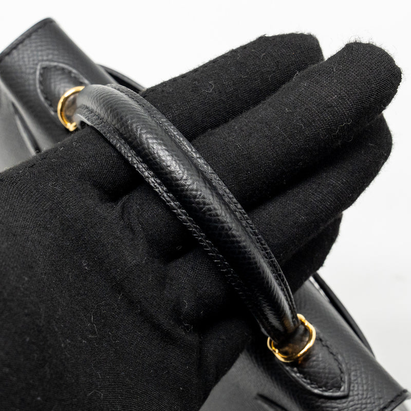 Hermes Mini Kelly II Epsom Black GHW Stamp B