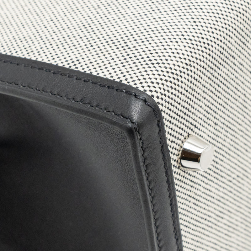 Hermes kelly 28 sellier toile H / swift ecru - black / black SHW stamp Z