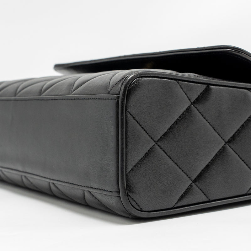 Chanel Vintage Quilted CC Flap Bag Lambskin Black GHW