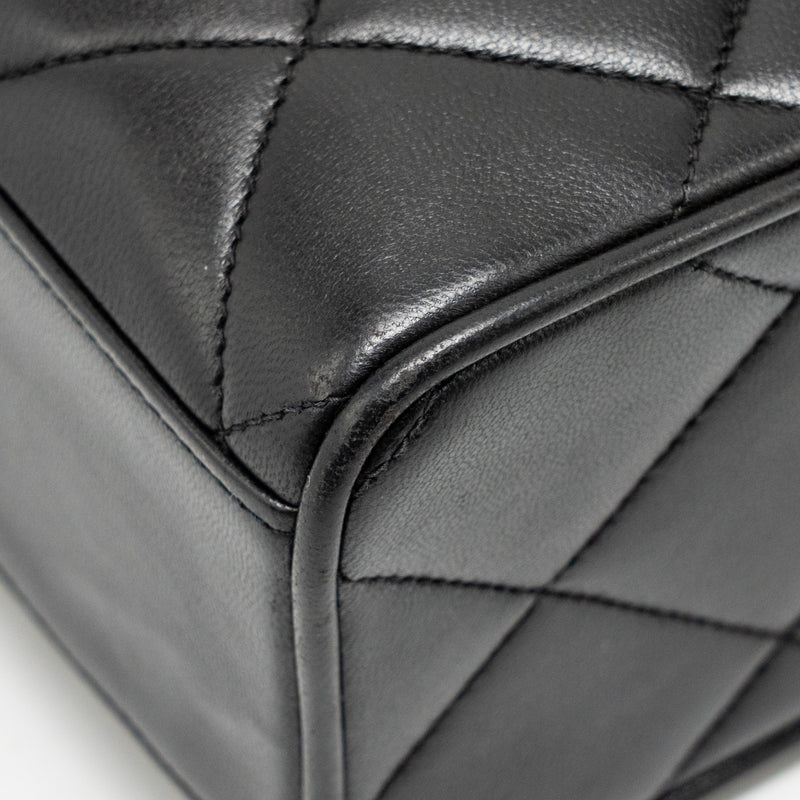 Chanel Vintage Quilted CC Flap Bag Lambskin Black GHW