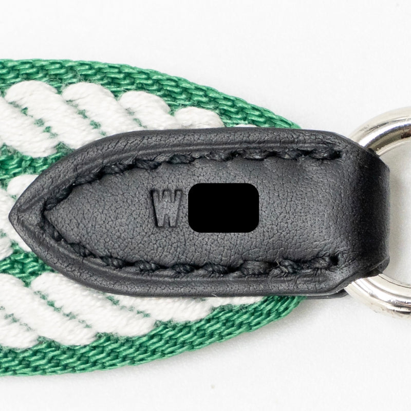 Hermes 70cm Sangle Cordage 25mm Width Shoulder Strap Canvas/Swift Green/White SHW Stamp W