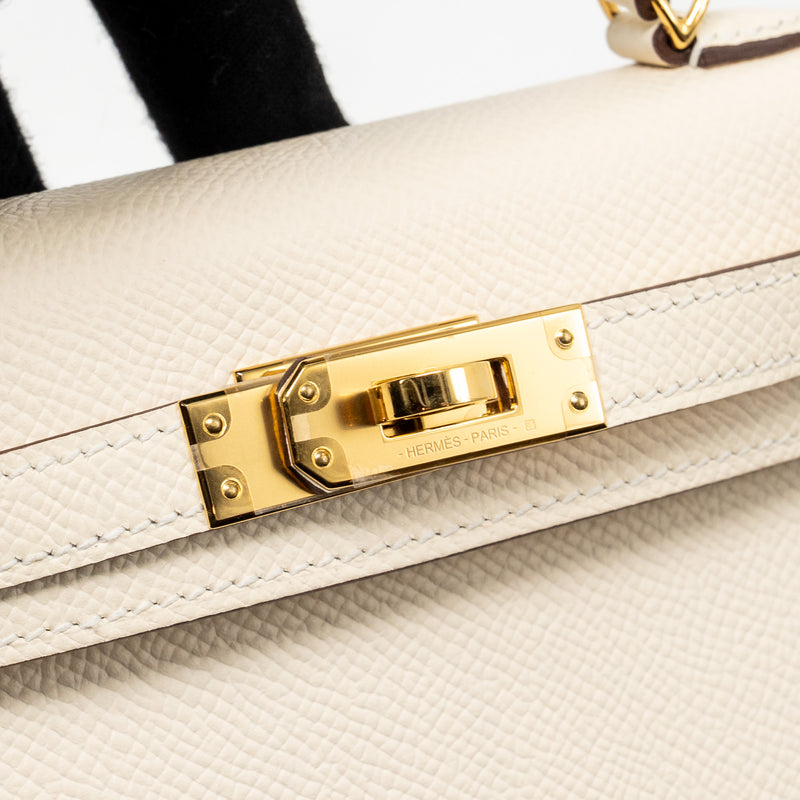 Hermes Mini Kelly II Epsom Nata GHW Stamp U