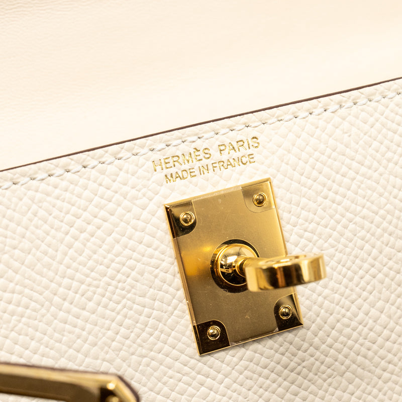 Hermes Mini Kelly II Epsom Nata GHW Stamp U