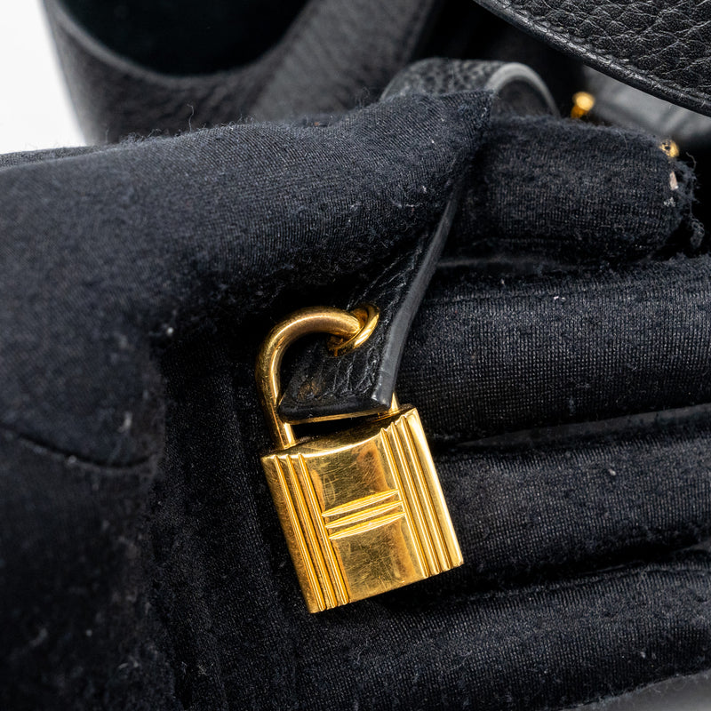 Hermes picotin 18 lock bag clemence black GHW stamp D