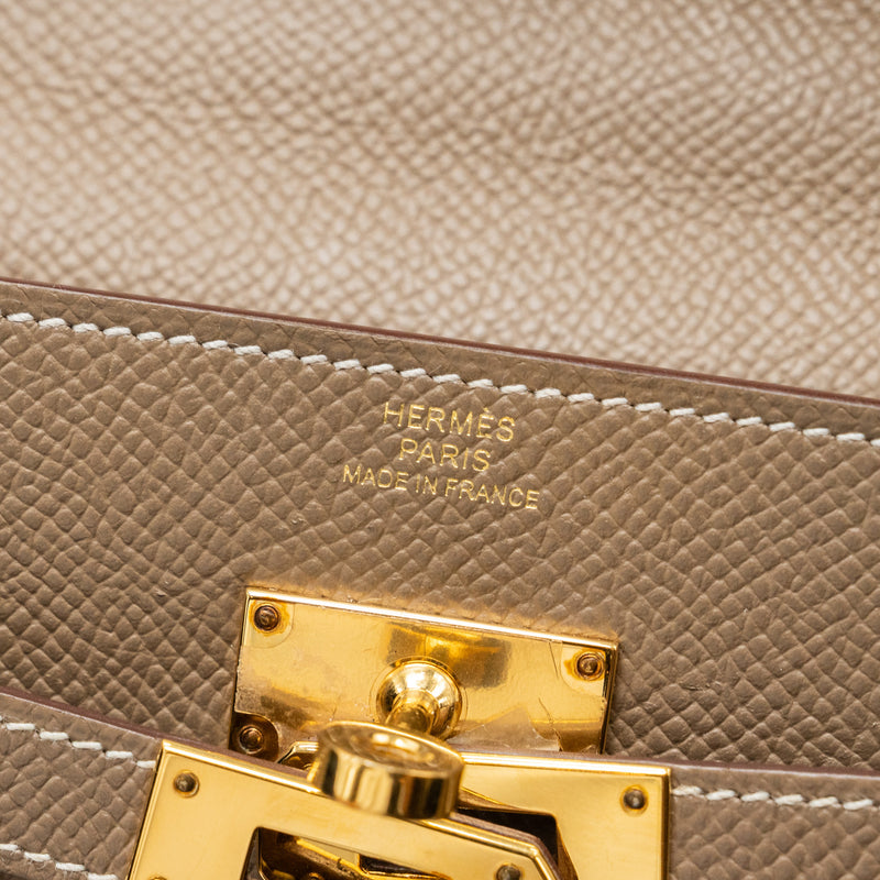 Hermes classic kelly to go epsom etoupe GHW stamp Z