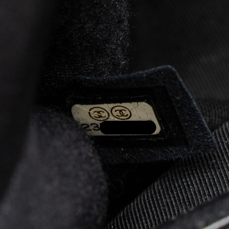 Chanel Medium Boy Bag Grained Calfskin Black Ruthenium Hardware