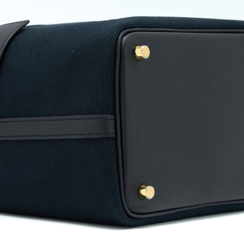 Hermes Cargo Picotin 18 Pocket Bag Canvas/Swift Black GHW Stamp U