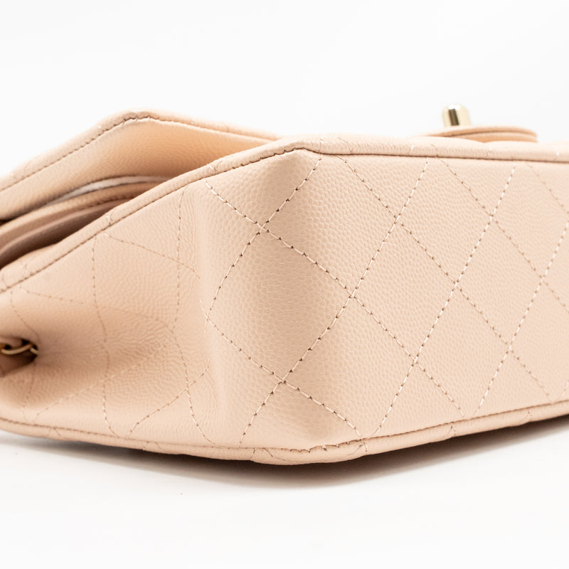 Chanel Medium Classic Double Flap Bag Caviar Light Pink LGHW (Microchip)