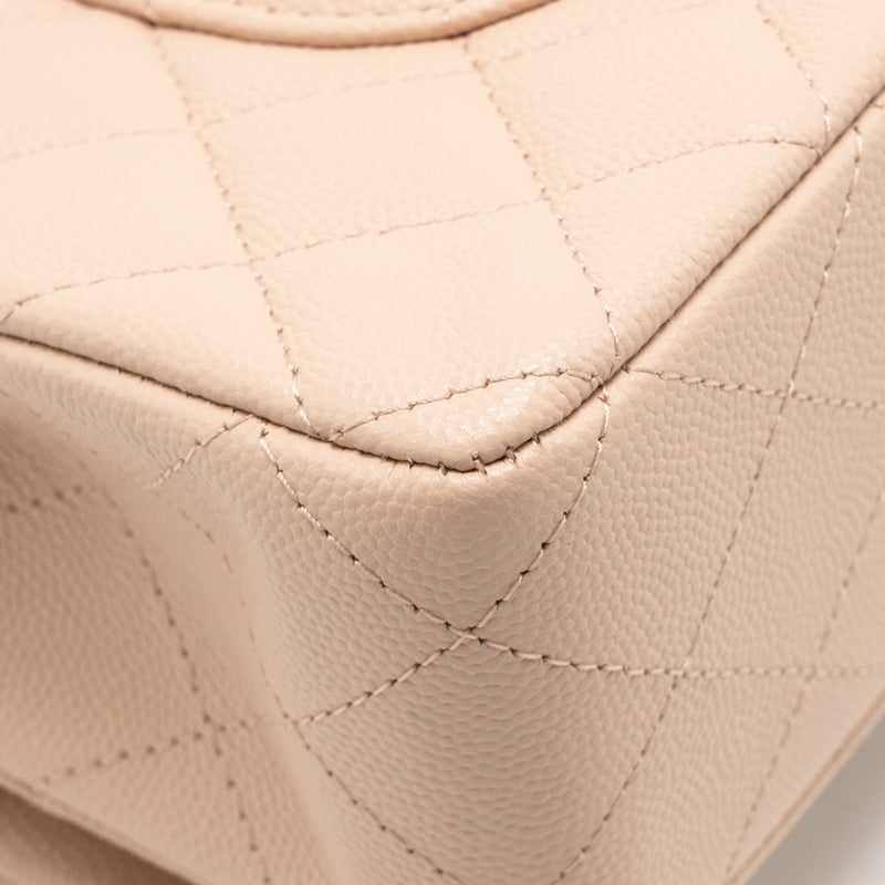 Chanel Medium Classic Double Flap Bag Caviar Light Pink LGHW (Microchip)
