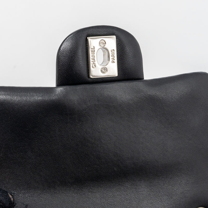 Chanel mini square flap bag lambskin black SHW