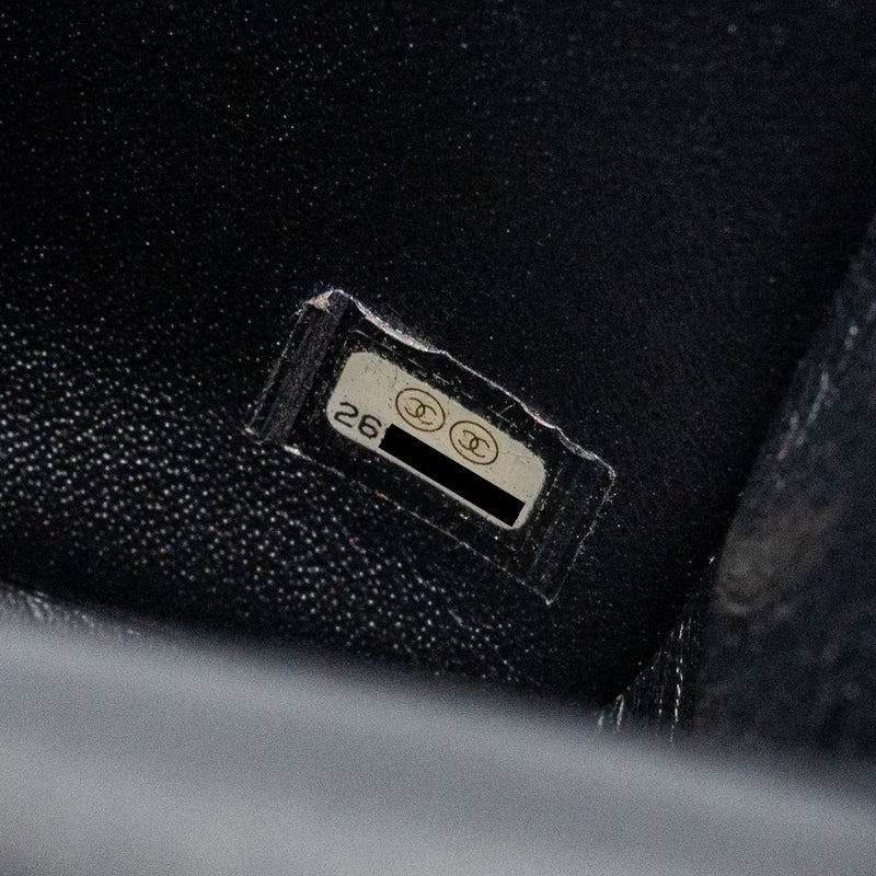 Chanel mini square flap bag lambskin black SHW
