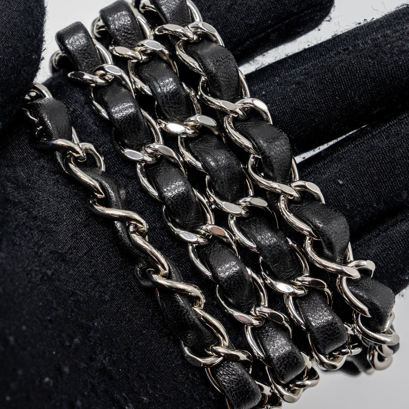 Chanel mini square flap bag lambskin black SHW