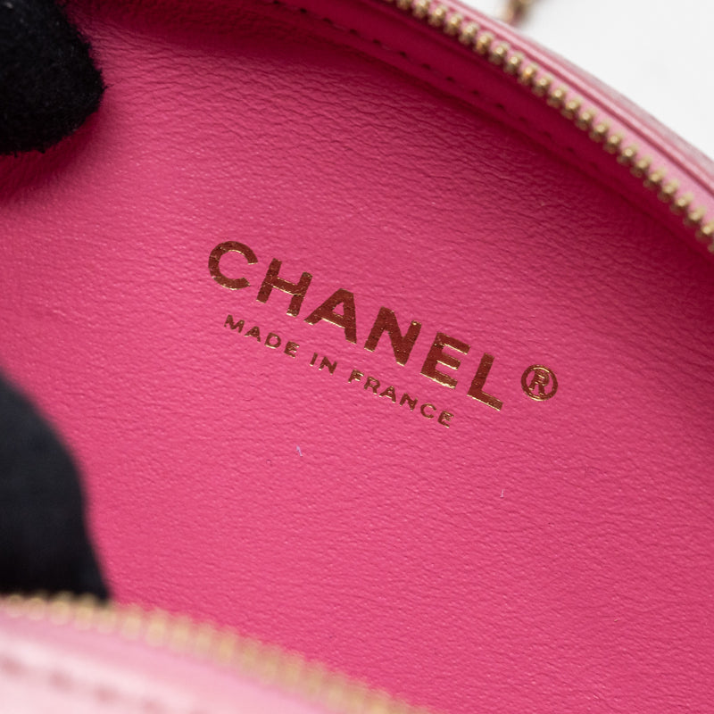 Chanel Oval Chevron Bag Lambskin Pink LGHW