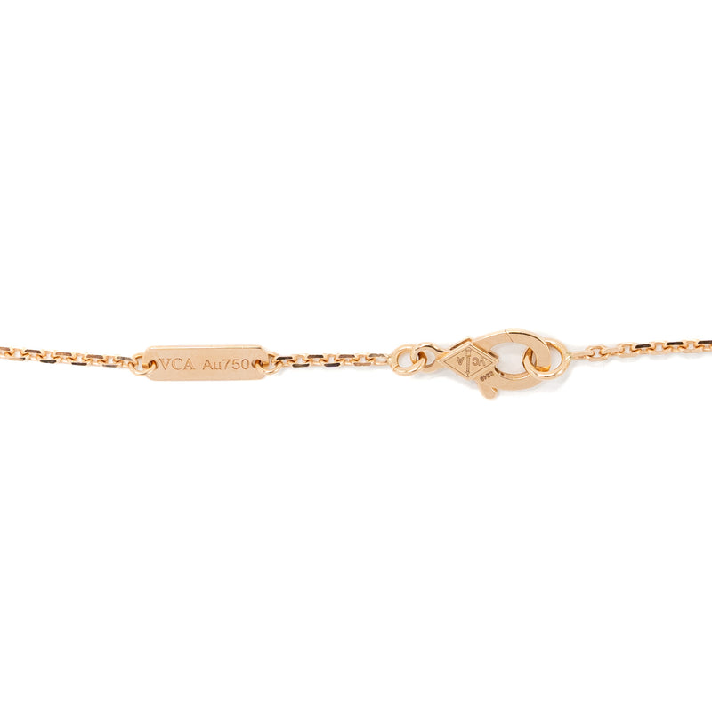 Van Cleef & Arpels 2023 Alhambra Holiday Limited Pendant Rose Gold/Silver Obsidian/Diamond