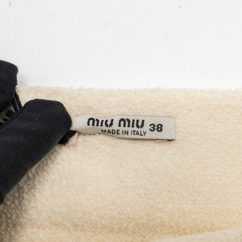MIU MIU Size 38 Mini Skirt Wool Ivory