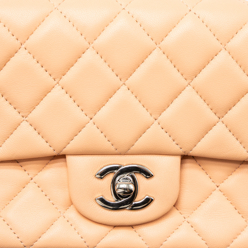 Chanel Mini Rectangular Flap Bag Lambskin Pink SHW