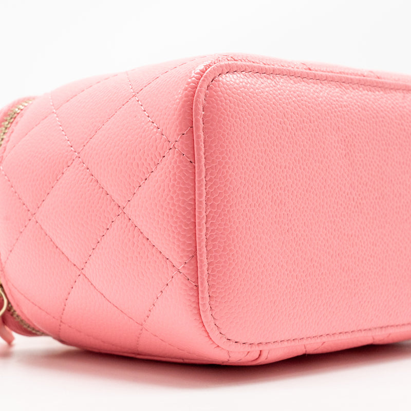 Chanel Letter Top Handle Long Vanity Caviar Pink GHW