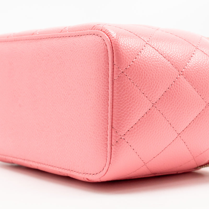 Chanel Letter Top Handle Long Vanity Caviar Pink GHW
