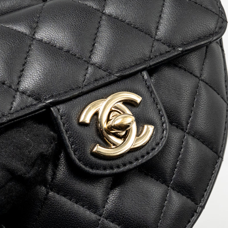 Chanel heart belt bag lambskin black LGHW