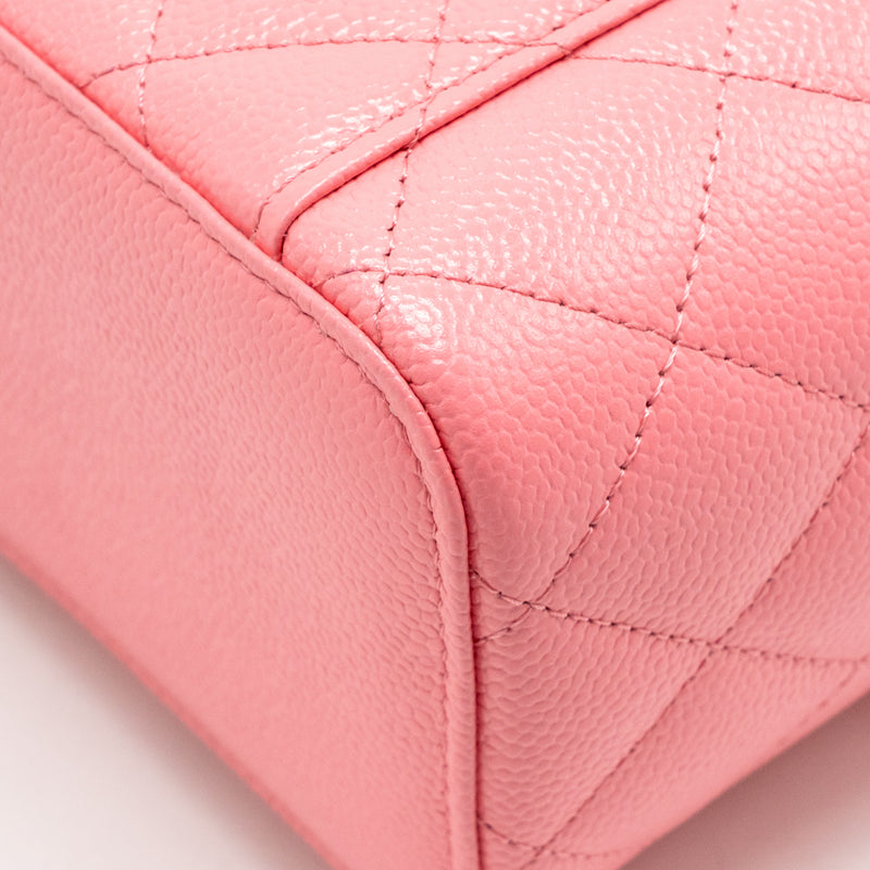Chanel Letter Top Handle Long Vanity Caviar Pink GHW