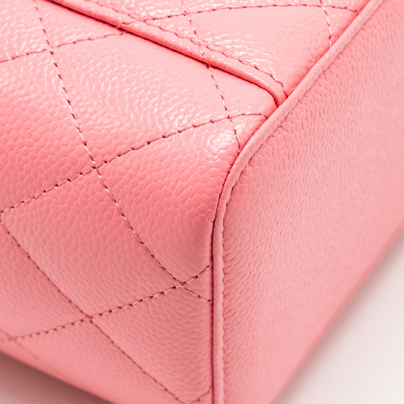 Chanel Letter Top Handle Long Vanity Caviar Pink GHW