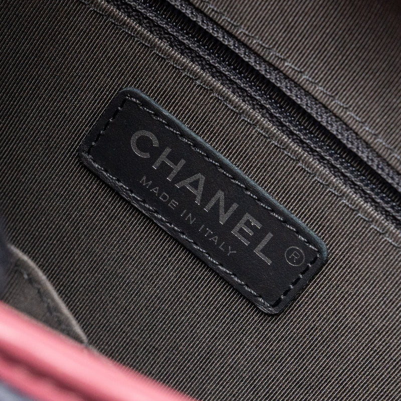 Chanel Hobo Satchel Gray Calfskin Giant Cc Logo Ruthenium Hardware
