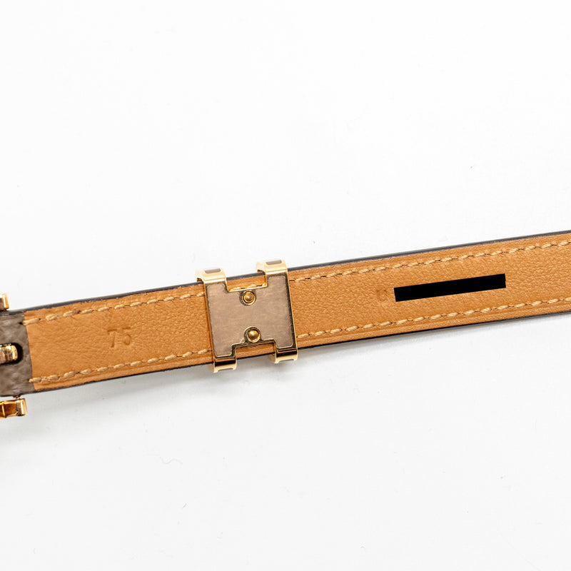 Hermes Size 75 Pop H 15 Belt Epsom Etoupe GHW Stamp U