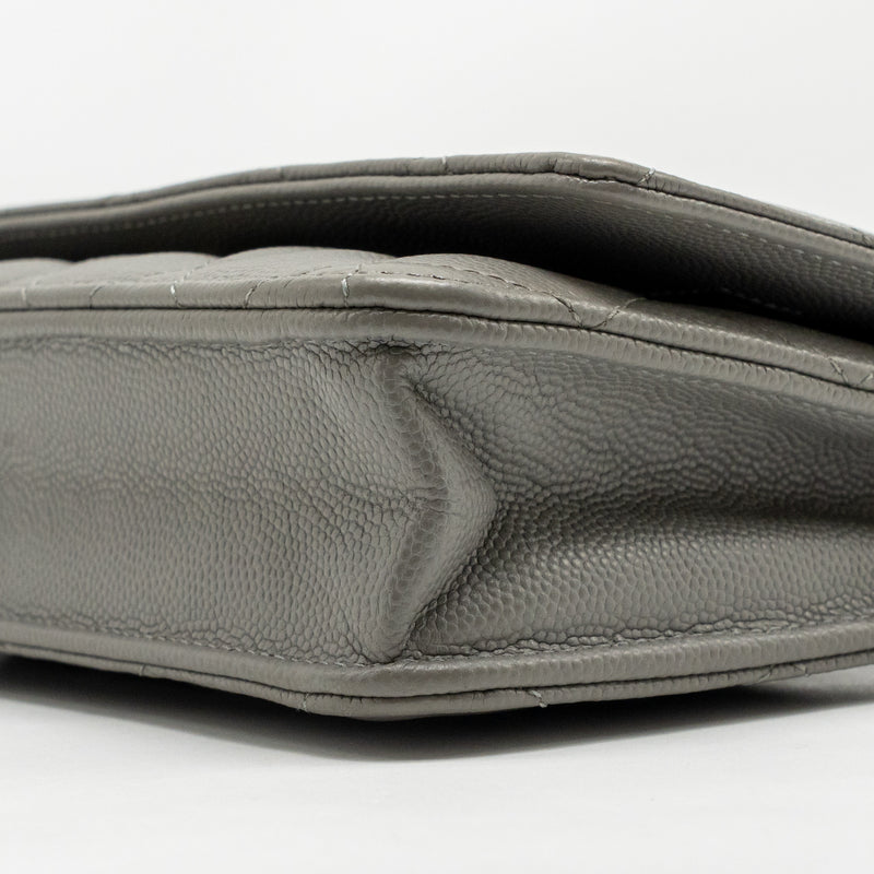 Chanel Classic Wallet on Chain Caviar Grey LGHW (Microchip)