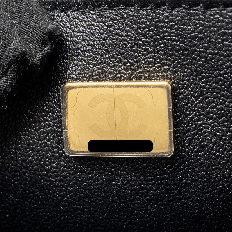Chanel Classic mini square single flap bag lambskin black LGHW (Microchip)