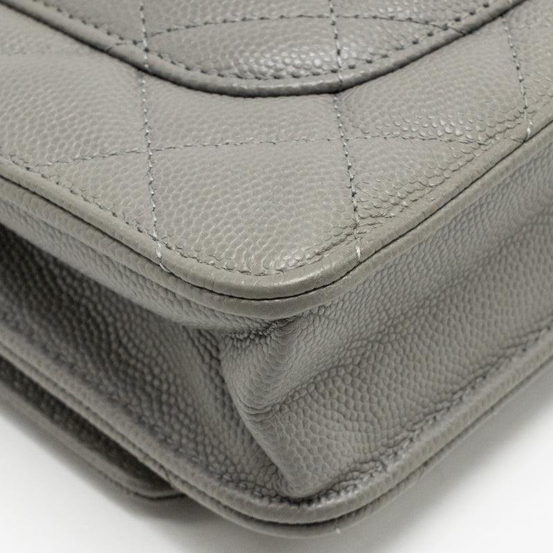 Chanel Classic Wallet on Chain Caviar Grey LGHW (Microchip)