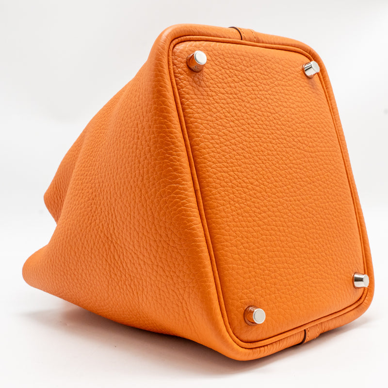 Hermes Picotin 18 Lock Bag Clemence Orange SHW Stamp B