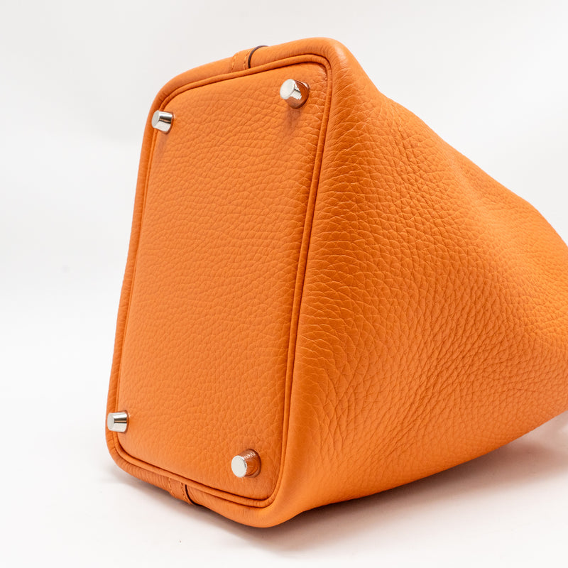 Hermes Picotin 18 Lock Bag Clemence Orange SHW Stamp B