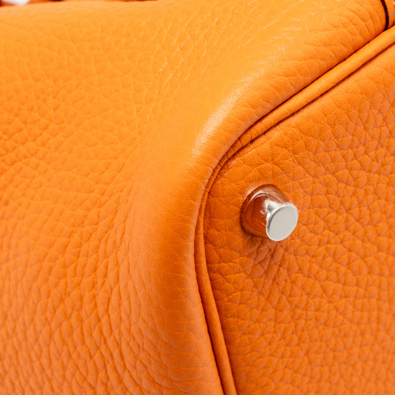 Hermes Picotin 18 Lock Bag Clemence Orange SHW Stamp B